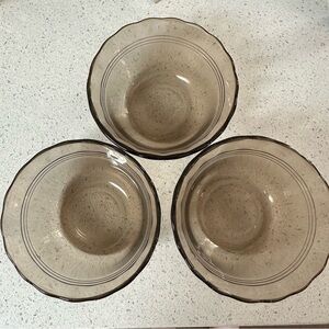 Corning Pyrex Brown Glass Custard Mini Bowl Set of 4